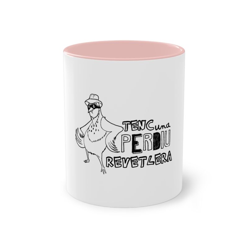 Taza bicolor - Rosa - Camiseta «Tenc una perdiu revetlera»