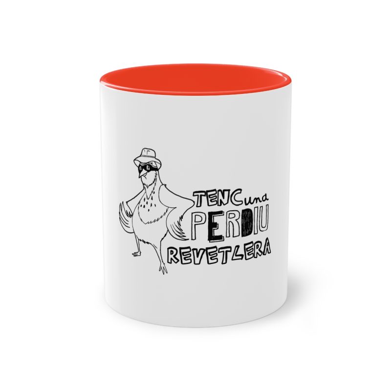 Taza bicolor - Rojo - Camiseta «Tenc una perdiu revetlera»