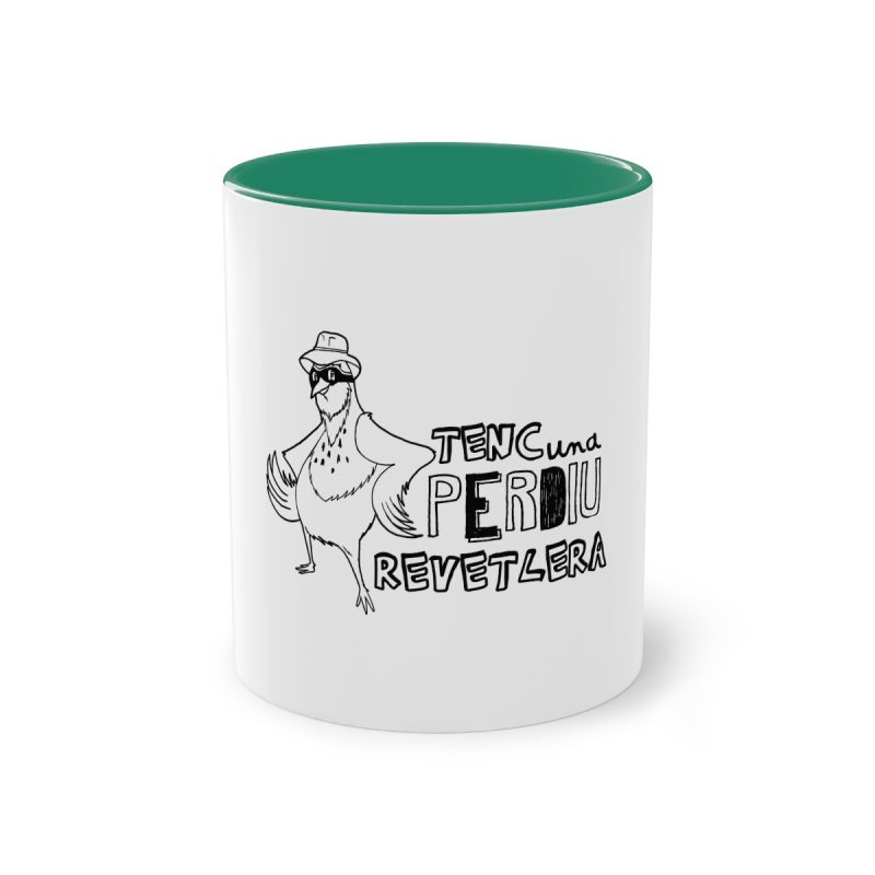 Taza bicolor - Verde oscuro - Camiseta «Tenc una perdiu revetlera»