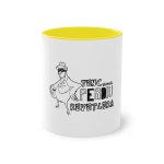 Taza bicolor - Amarillo - Camiseta «Tenc una perdiu revetlera»