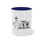 Taza bicolor - Azul oscuro - Camiseta «Tenc una perdiu revetlera»