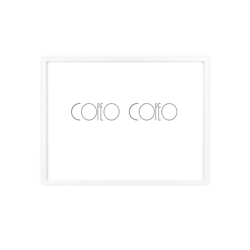 Poster con marco de madera - Marco blanco - Camiseta «Copeo Copeo»
