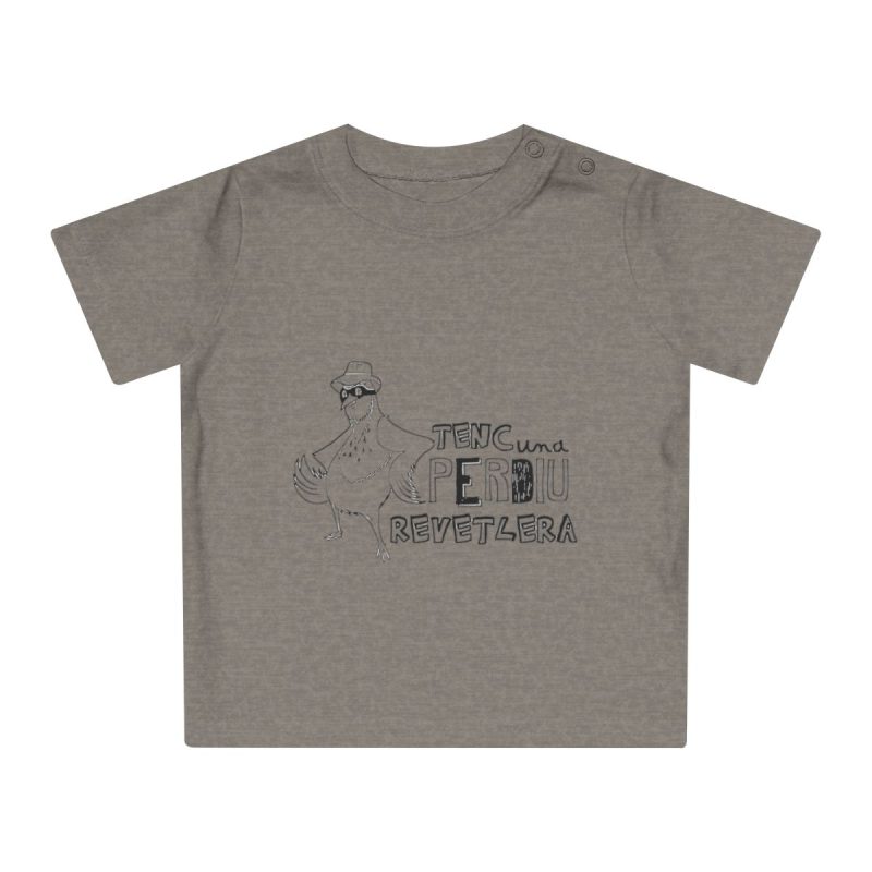 Camiseta de bebe - Gris jaspeado melange - Camiseta «Tenc una perdiu revetlera»