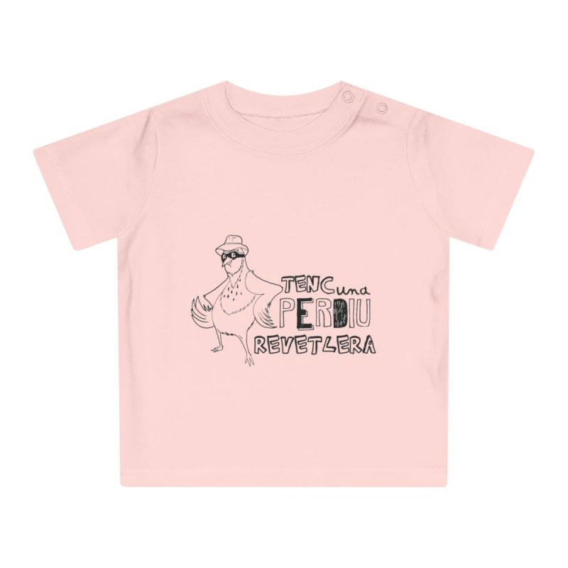 Camiseta de bebe - Rosa empolvado - Camiseta «Tenc una perdiu revetlera»