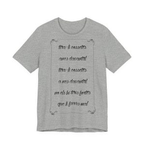 Camiseta jersey manga corta - Gris jaspeado - Camiseta «tirali cossetes cançó»