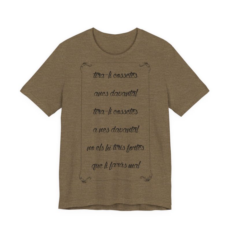 Camiseta jersey manga corta - Verde oliva jaspeado - Camiseta «tirali cossetes cançó»