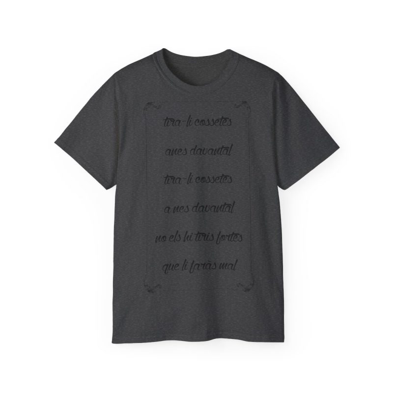 Camiseta ultra algodon - Gris oscuro jaspeado - Camiseta «tirali cossetes cançó»