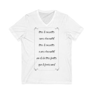 Camiseta cuello de pico - Blanco - Camiseta «tirali cossetes cançó»