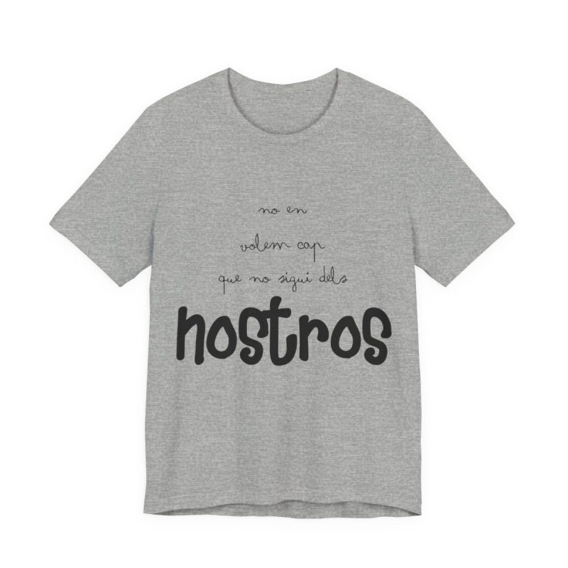 Camiseta jersey manga corta - Gris jaspeado - Camiseta «No en volem cap que no sigui dels nostros» Camiseta jersey manga corta - Gris jaspeado - Camiseta «No en volem cap que no sigui dels nostros»