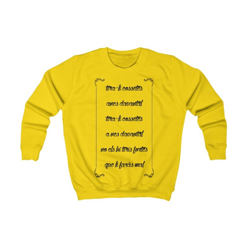 Sudadera infantil - Amarillo sol - Camiseta «tirali cossetes cançó»