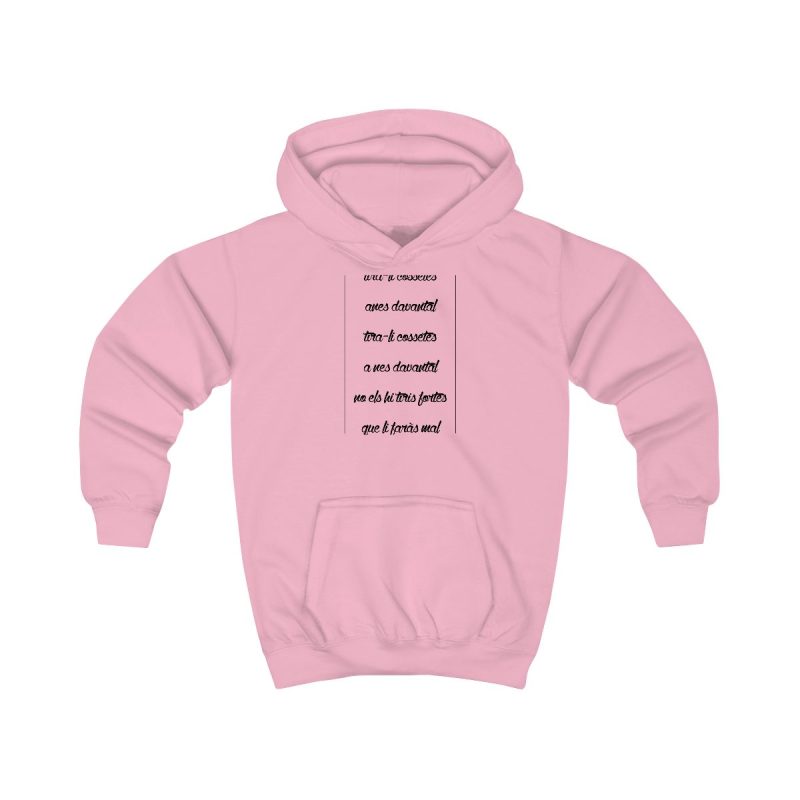 Sudadera con capucha infantil - Rosa bebe - Camiseta «tirali cossetes cançó»