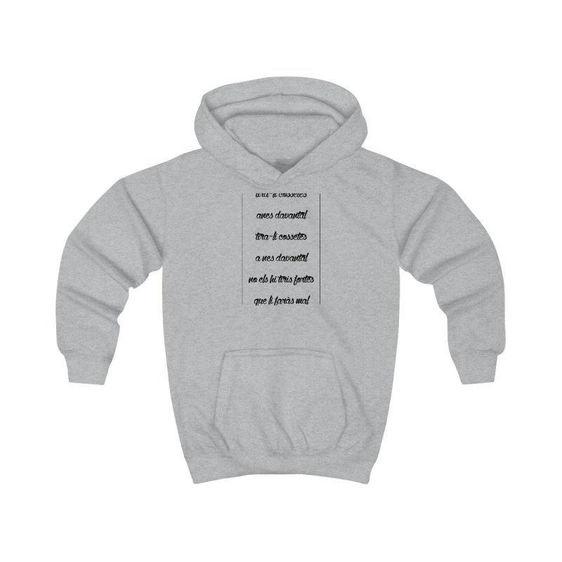 Sudadera con capucha infantil - Gris jaspeado claro - Camiseta «tirali cossetes cançó»