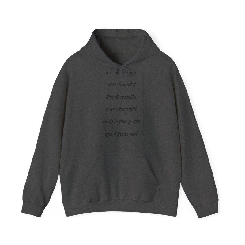 Sudadera con capucha - Gris oscuro jaspeado - Camiseta «tirali cossetes cançó»