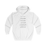 Sudadera con capucha y cremallera - Blanco artico - Camiseta «tirali cossetes cançó»