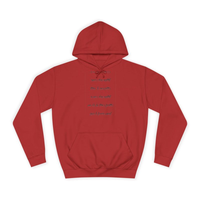 Sudadera universitaria - Rojo fuego - Camiseta «tirali cossetes cançó»
