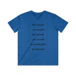 Camiseta hombre entallada cuello de pico - Azul royal - Camiseta «tirali cossetes cançó»