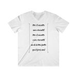 Camiseta hombre entallada cuello de pico - Blanco - Camiseta «tirali cossetes cançó»