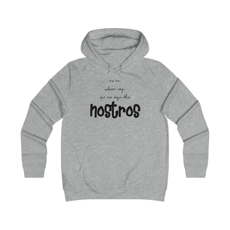 Sudadera universitaria mujer - Gris jaspeado claro - Camiseta «No en volem cap que no sigui dels nostros»