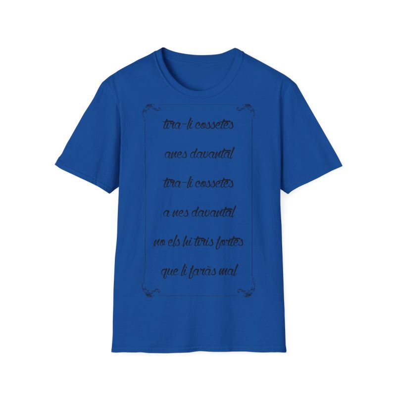 Camiseta Softstyle - Azul royal - Camiseta «tirali cossetes cançó»