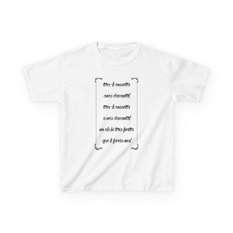 Camiseta infantil algodon grueso - Blanco - Camiseta «tirali cossetes cançó»