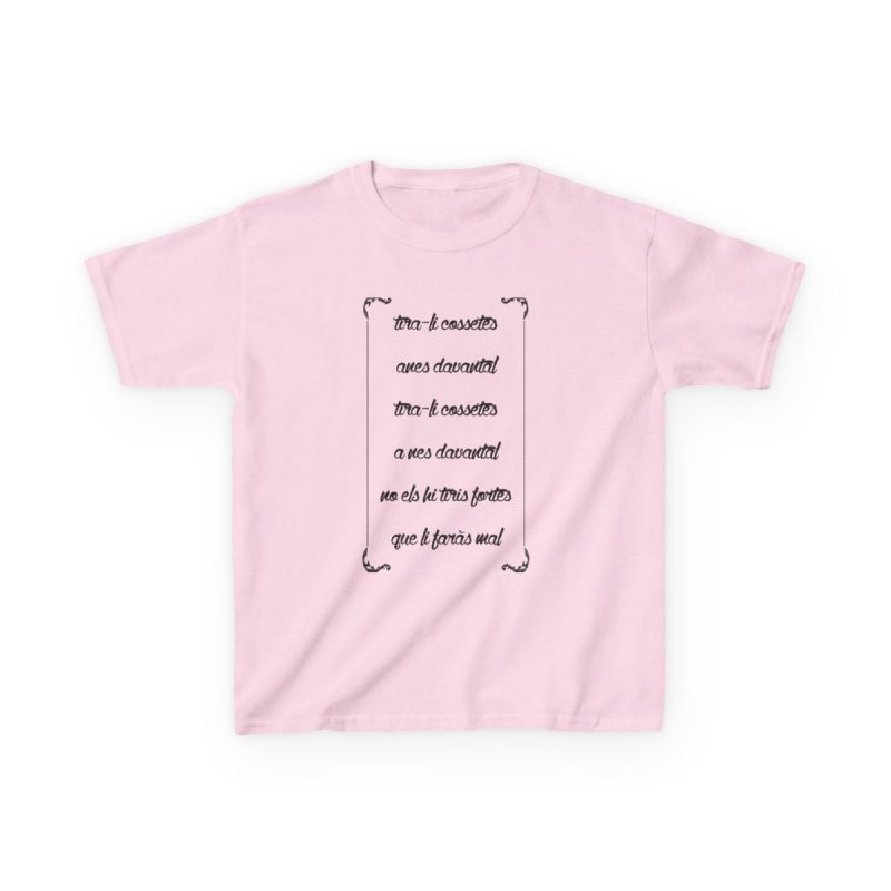 Camiseta infantil algodon grueso - Rosa claro - Camiseta «tirali cossetes cançó»