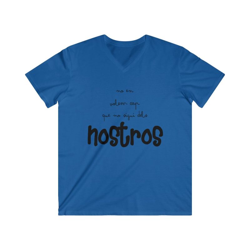 Camiseta hombre entallada cuello de pico - Azul royal - Camiseta «No en volem cap que no sigui dels nostros»