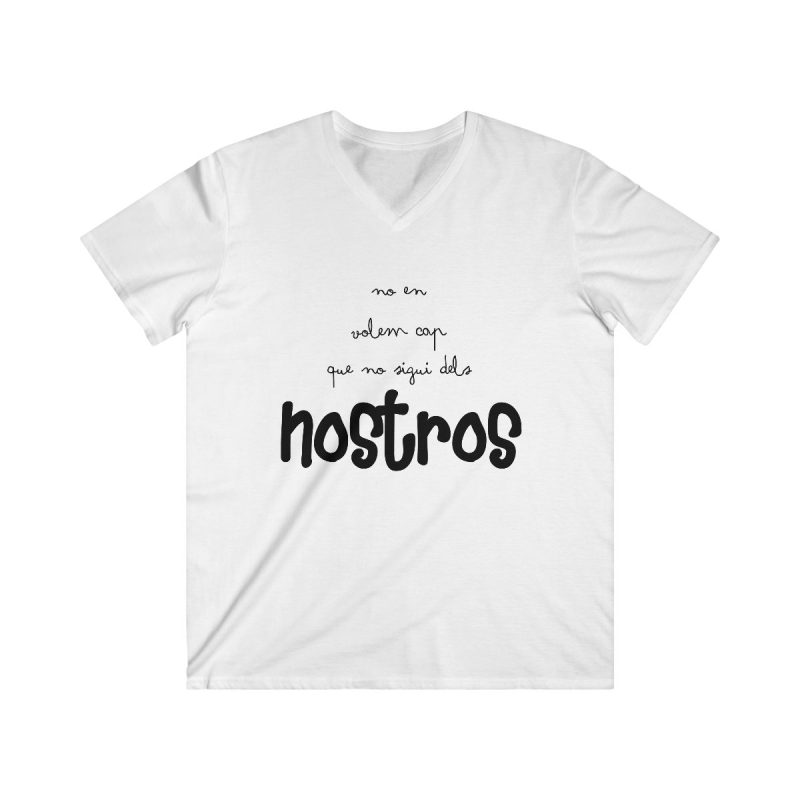 Camiseta hombre entallada cuello de pico - Blanco - Camiseta «No en volem cap que no sigui dels nostros»