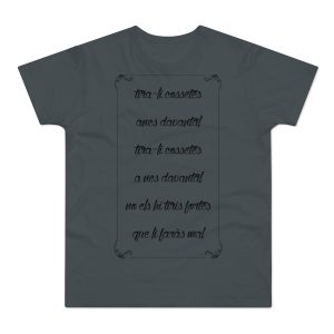 Camiseta hombre punto liso - Gris oscuro - Camiseta «tirali cossetes cançó»