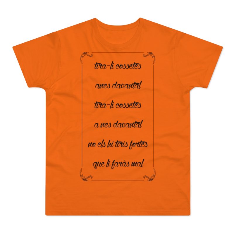 Camiseta hombre punto liso - Naranja - Camiseta «tirali cossetes cançó»