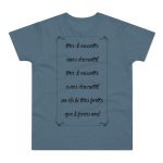 Camiseta hombre punto liso - Azul piedra - Camiseta «tirali cossetes cançó» Camiseta hombre punto liso - Azul piedra - Camiseta «tirali cossetes cançó»
