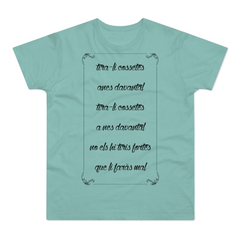 Camiseta hombre punto liso - Verde menta - Camiseta «tirali cossetes cançó»