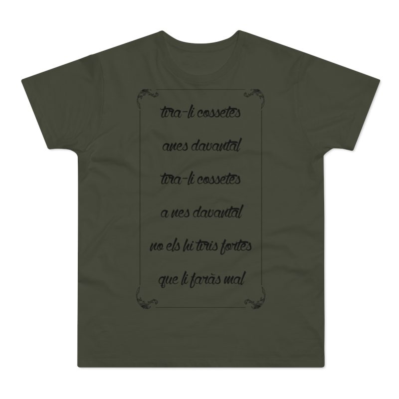Camiseta hombre punto liso - Caqui urbano - Camiseta «tirali cossetes cançó»
