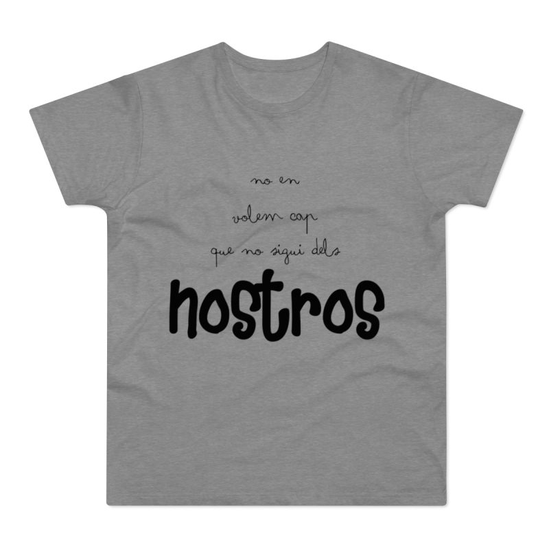 Camiseta hombre punto liso - Gris deportivo jaspeado - Camiseta «No en volem cap que no sigui dels nostros»