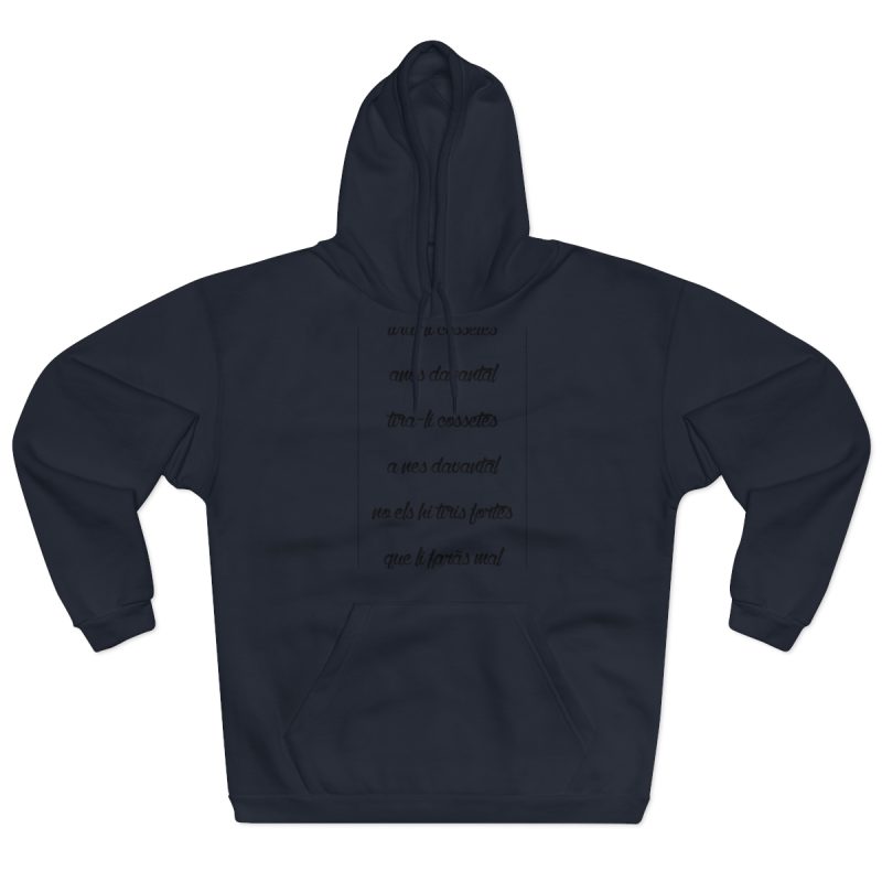Sudadera con capucha cerrada - Azul marino - Camiseta «tirali cossetes cançó»