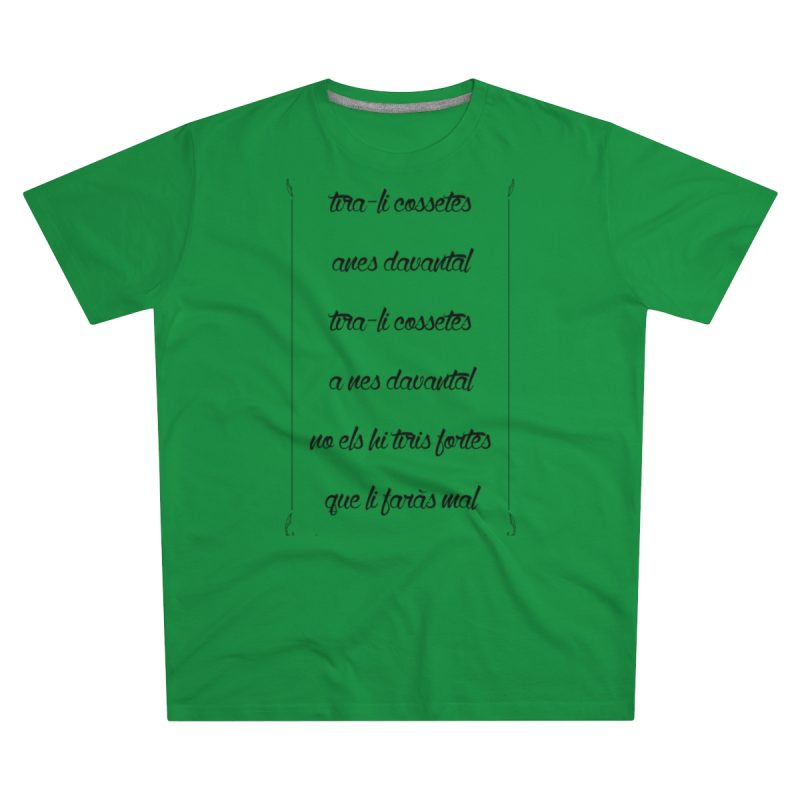 Camiseta hombre corte moderno - Verde Kelly - Camiseta «tirali cossetes cançó»