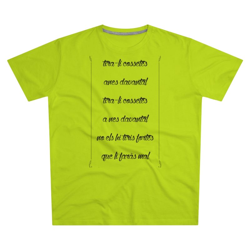 Camiseta hombre corte moderno - Verde lima - Camiseta «tirali cossetes cançó»