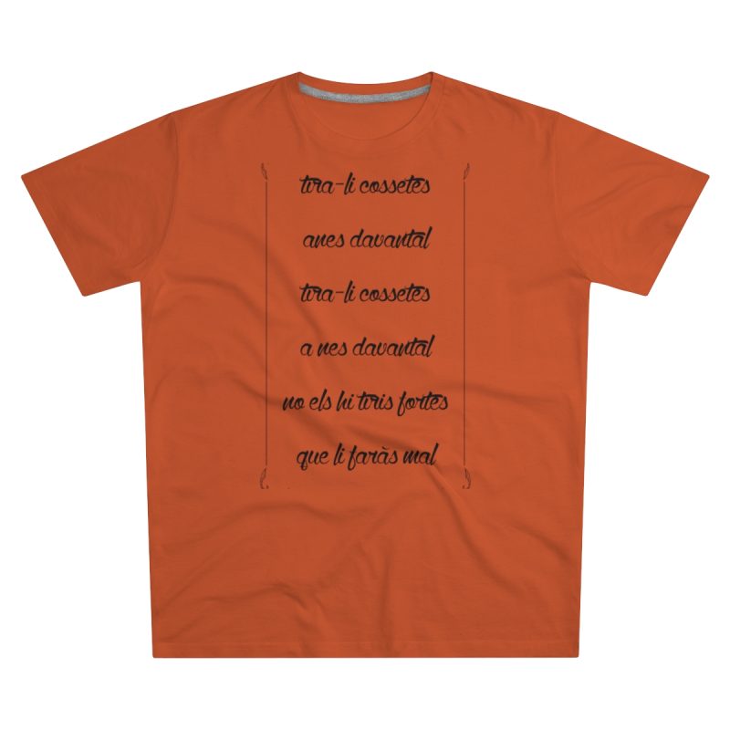 Camiseta hombre corte moderno - Naranja - Camiseta «tirali cossetes cançó»