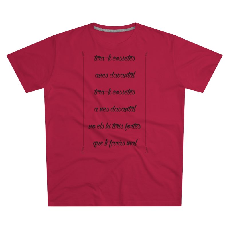 Camiseta hombre corte moderno - Rojo - Camiseta «tirali cossetes cançó»