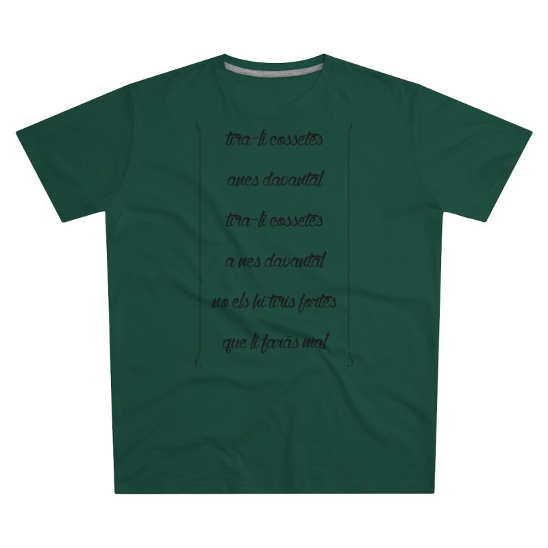Camiseta hombre corte moderno - Verde botella - Camiseta «tirali cossetes cançó»