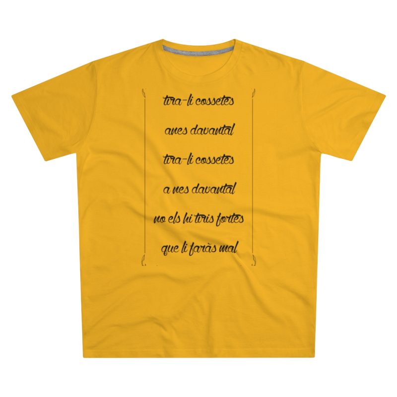 Camiseta hombre corte moderno - Amarillo girasol - Camiseta «tirali cossetes cançó»