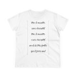 Camiseta mujer algodon medio - Blanco - Camiseta «tirali cossetes cançó»