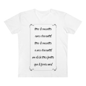 Camiseta hombre cuello de pico Presenter - Blanco - Camiseta «tirali cossetes cançó»