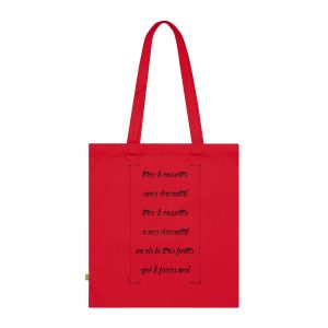 Bolsa de algodon organico - Rojo clasico - Camiseta «tirali cossetes cançó»