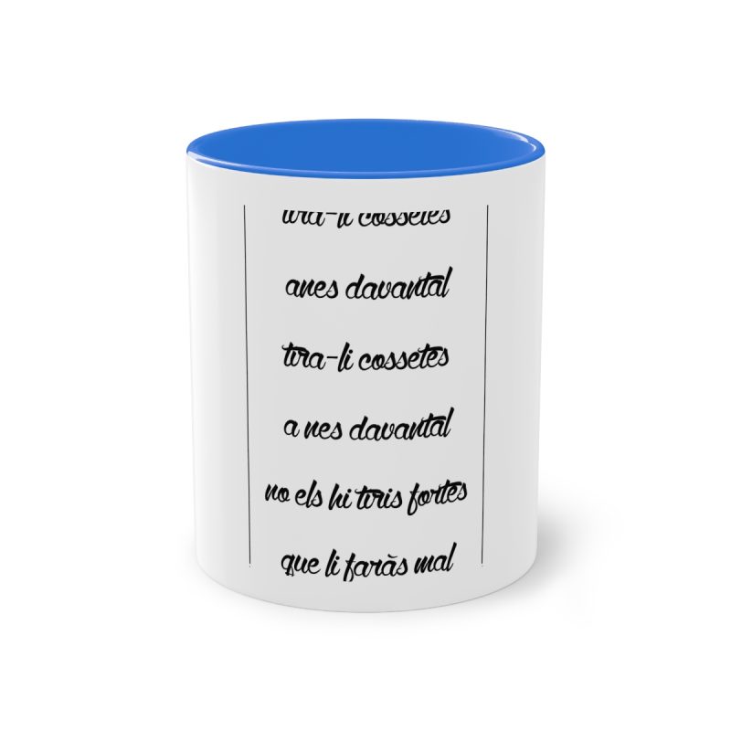 Taza bicolor - Azul Cambridge - Camiseta «tirali cossetes cançó»
