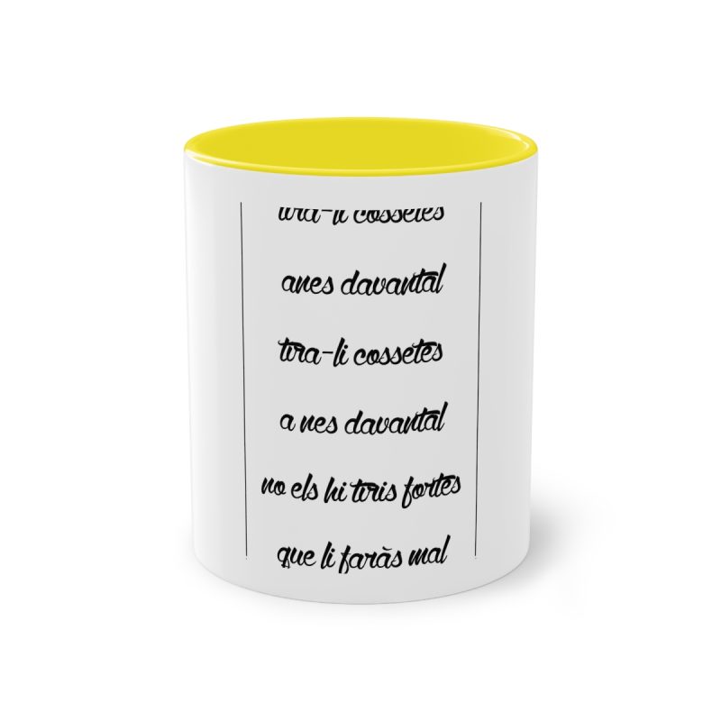 Taza bicolor - Amarillo - Camiseta «tirali cossetes cançó»