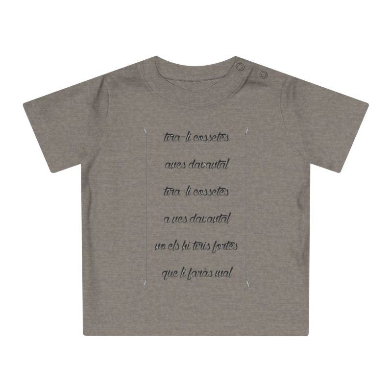 Camiseta de bebe - Gris jaspeado melange - Camiseta «tirali cossetes cançó»