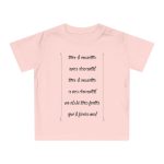 Camiseta de bebe - Rosa empolvado - Camiseta «tirali cossetes cançó»