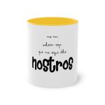 Taza bicolor - Amarillo dorado - Camiseta «No en volem cap que no sigui dels nostros»