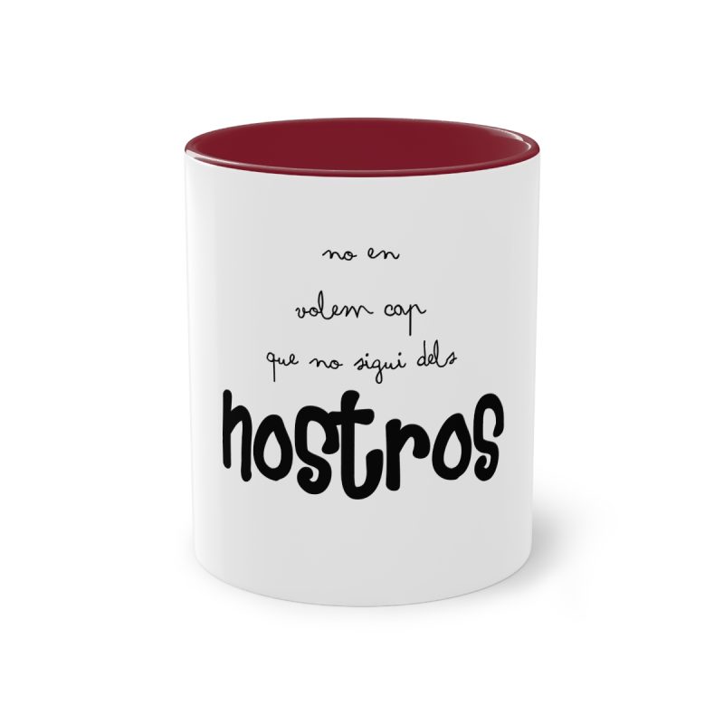 Taza bicolor - Granate - Camiseta «No en volem cap que no sigui dels nostros»
