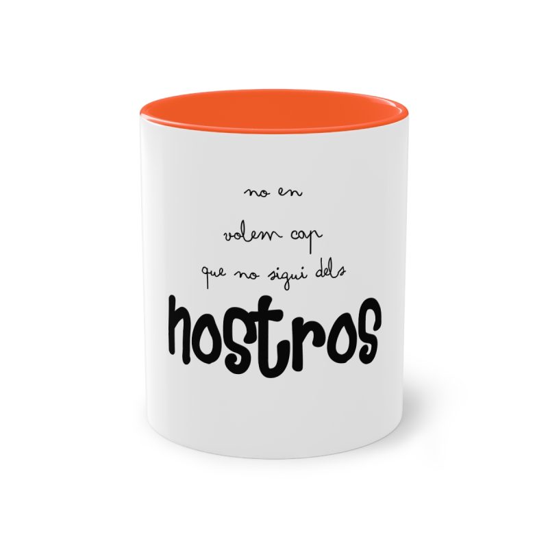 Taza bicolor - Naranja - Camiseta «No en volem cap que no sigui dels nostros»